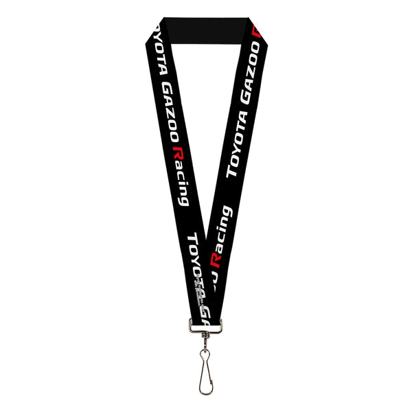 buckle down Lanyard - 1.0" - TOYOTA GAZOO RACING Text Logo Black/White/Red