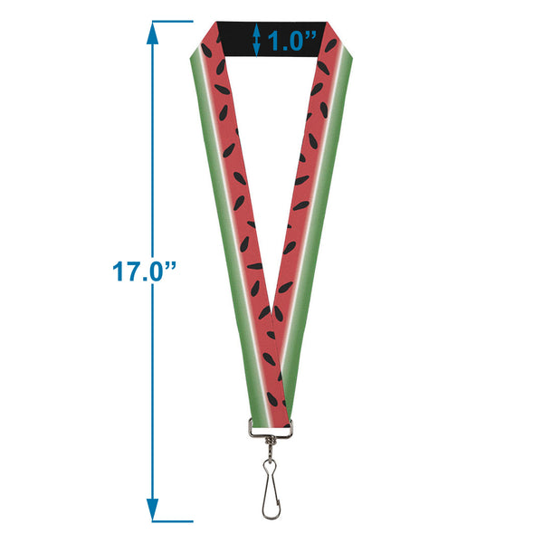 Buckle Down Lanyard - 1.0" - Watermelon Stripe Red Green Black