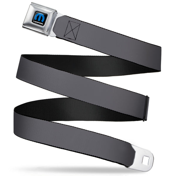 buckle down MOPAR Logo Full Color Black Blue White Seatbelt Belt - Charcoal Webbing