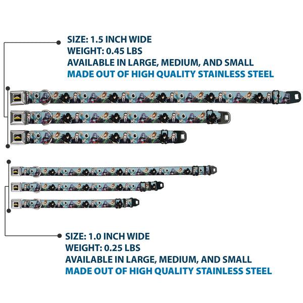 Buckle Down MY HERO ACADEMIA Title Logo Full Color Black Seatbelt Buckle Collar - My Hero Academia Five Meta Liberation Army Villains Blue