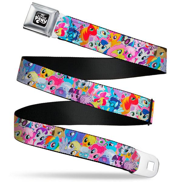 buckle down MY LITTLE PONY Title Logo Full Color Black/Purple/White Seatbelt Belt - My Little Pony Ponies Expressions Stacked Webbing