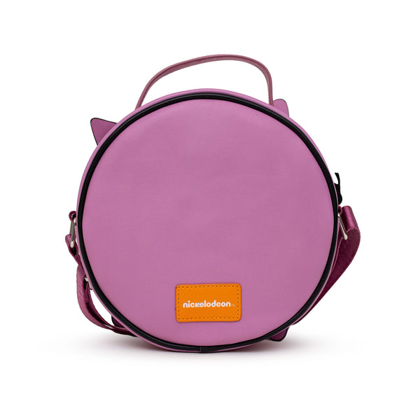 Buckle Down Nickelodeon Bag Cross Body Round Invader Zim Piggy Close Up Applique With Embroidery Pink Vegan Leather