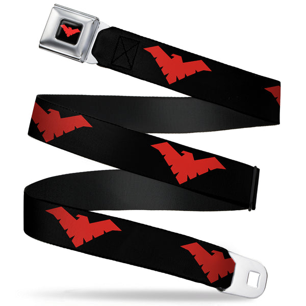 buckle down Nightwing Logo Full Color Black Red Seatbelt Belt - Nightwing Logo Black/Red Webbing