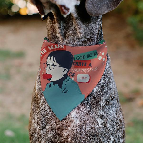 Buckle Down Pet Bandana - A CHRISTMAS STORY Icons And Title Logo Collage Greens/Reds