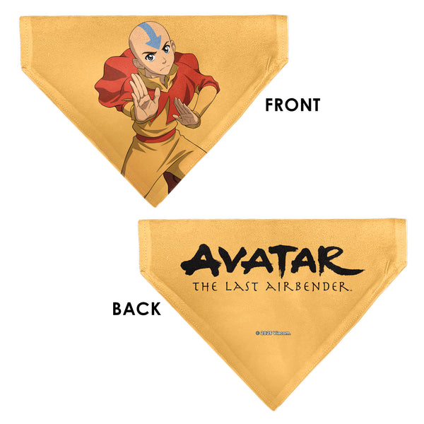 Buckle Down Pet Bandana - AVATAR THE LAST AIRBENDER Action Pose And Title Logo Yellow