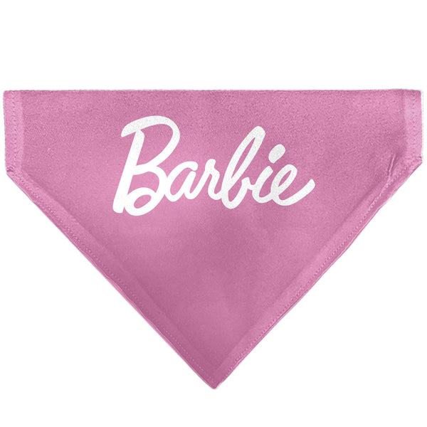 buckle down Pet Bandana - BARBIE Script and B Icon Collage Pinks/White