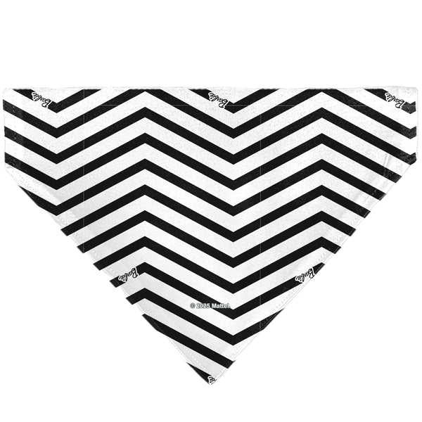 Buckle Down Pet Bandana - BARBIE Script Heart Chevron White/Black/Pinks