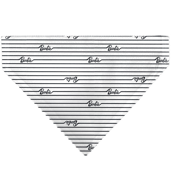 buckle down Pet Bandana - BARBIE Script Stripe White/Black