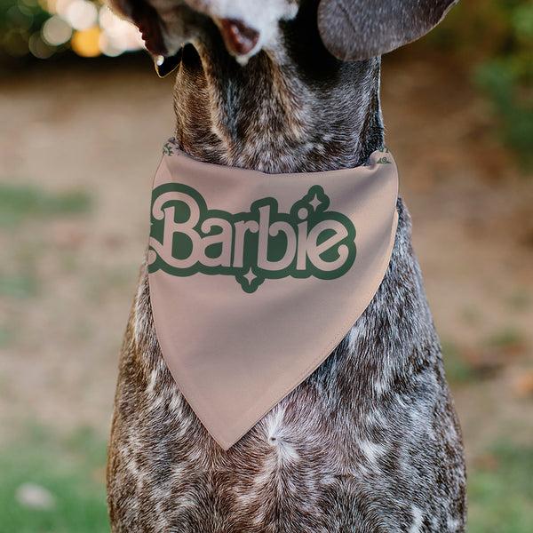 Buckle Down Pet Bandana - CALIFORNIA DREAMIN BARBIE Icons Collage And Script Peach/Olive