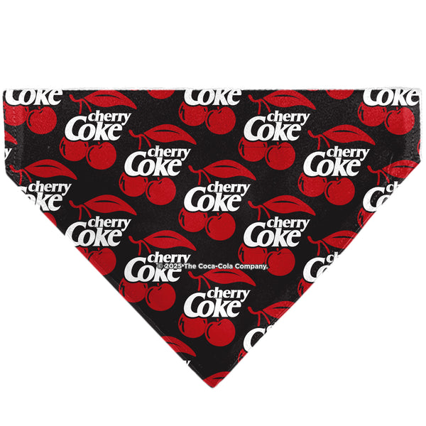 Buckle Down Pet Bandana - CHERRY COKE And Cherries Logo Collage Black/Red/White