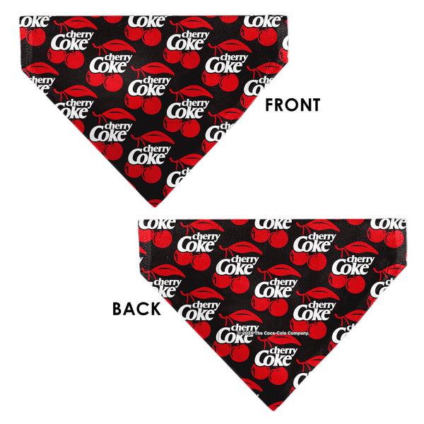 Buckle Down Pet Bandana - CHERRY COKE And Cherries Logo Collage Black/Red/White