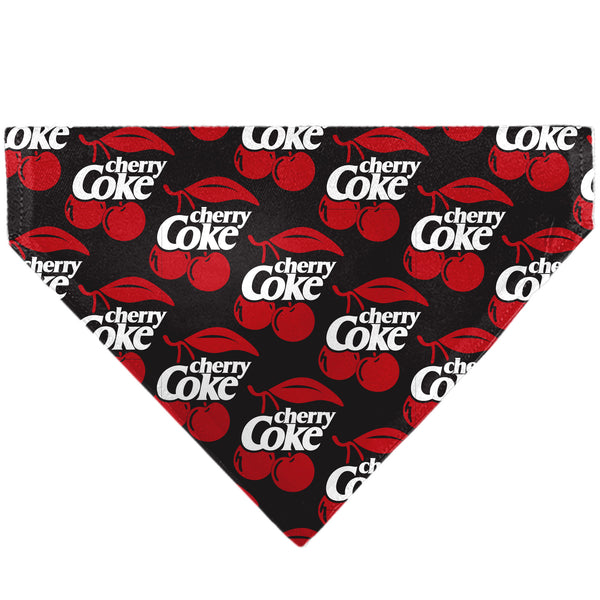 buckle down Pet Bandana - CHERRY COKE and Cherries Logo Collage Black/Red/White