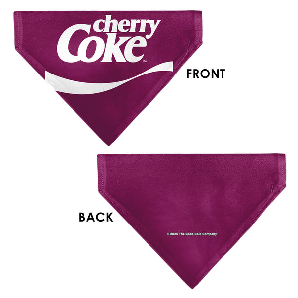 Buckle Down Pet Bandana - CHERRY COKE Wave Logo Burgundy/White