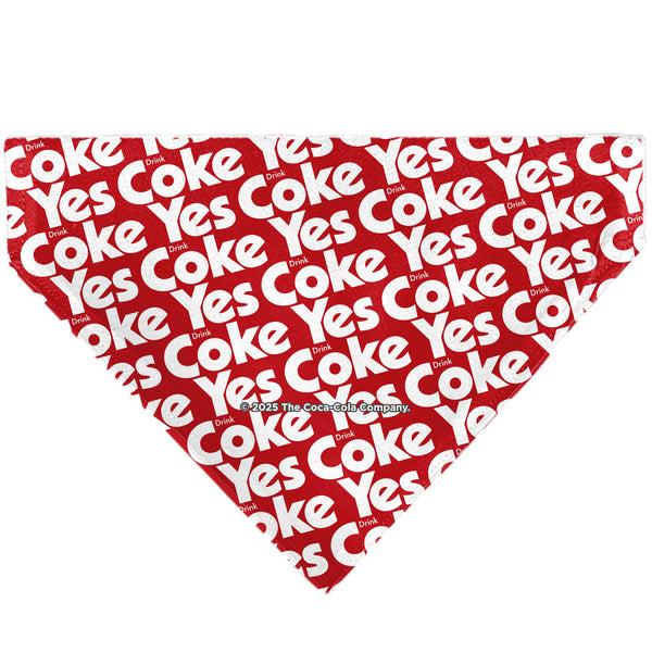 Buckle Down Pet Bandana - Coca-Cola YES COKE YES Text Collage Red/White