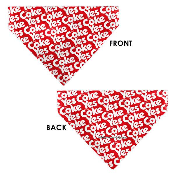 Buckle Down Pet Bandana - Coca-Cola YES COKE YES Text Collage Red/White
