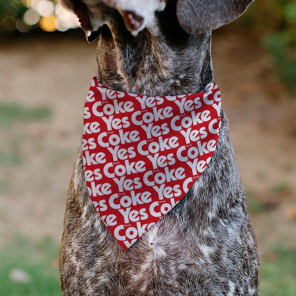 Buckle Down Pet Bandana - Coca-Cola YES COKE YES Text Collage Red/White