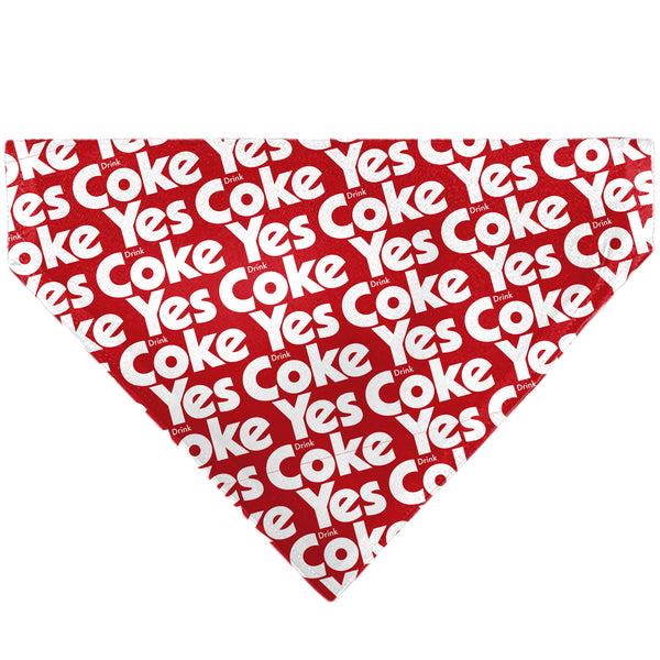 buckle down Pet Bandana - Coca-Cola YES COKE YES Text Collage Red/White