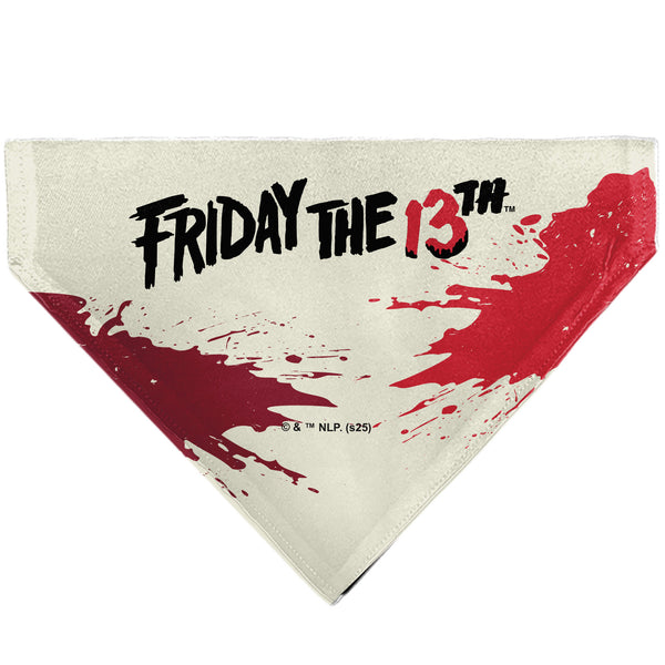 Buckle Down Pet Bandana - FRIDAY THE 13TH Hockey Mask Close-Up White/Black/Red
