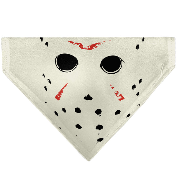 buckle down Pet Bandana - FRIDAY THE 13TH Hockey Mask Close-Up White/Black/Red