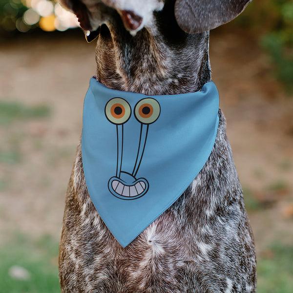 Buckle Down Pet Bandana - GARY The Snail Smiling Face Close-Up And Text Blue/Pinks
