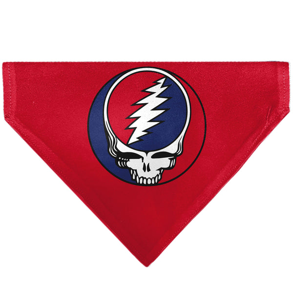 buckle down Pet Bandana - Grateful Dead Steal Your Face Logo Centered Red and Blue