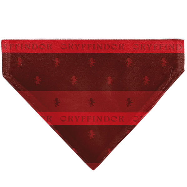 Buckle Down Pet Bandana - Harry Potter GRYFFINDOR Traits Banner And Icons Reds/Yellow