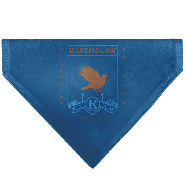 buckle down Pet Bandana - Harry Potter RAVENCLAW Traits Banner and Icons Blues/Yellow