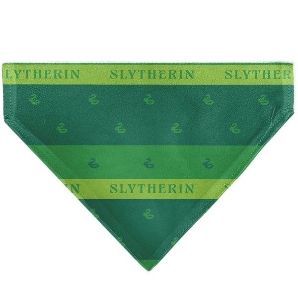 Buckle Down Pet Bandana - Harry Potter SLYTHERIN Traits Banner And Icons Greens/Yellow
