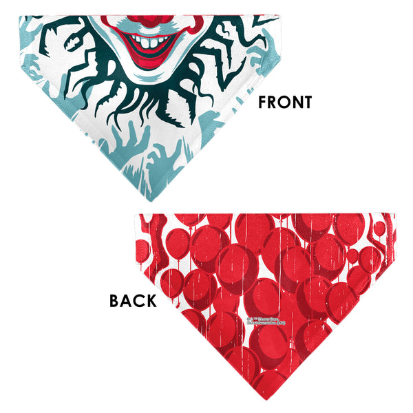 Buckle Down Pet Bandana - IT Pennywise Smile And Balloons White/Blues/Reds