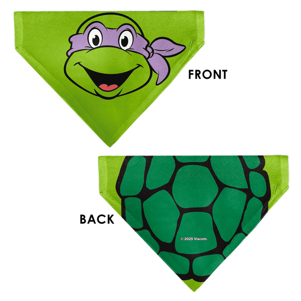 Buckle Down Pet Bandana - Ninja Turtles Donatello Face And Turtle Shell Character Close-Up Green