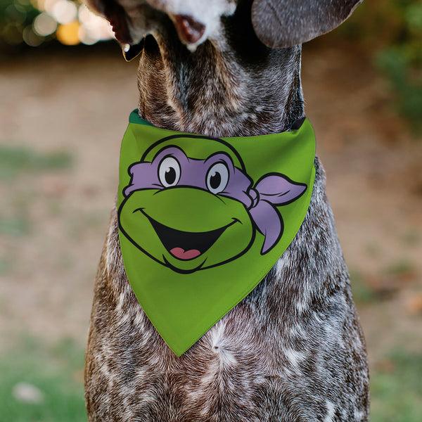 Buckle Down Pet Bandana - Ninja Turtles Donatello Face And Turtle Shell Character Close-Up Green