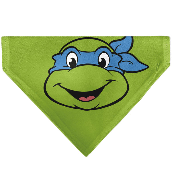 buckle down Pet Bandana - Ninja Turtles Leonardo Face and Turtle Shell Character Close-Up Green