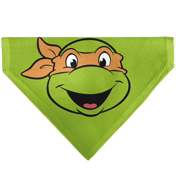 buckle down Pet Bandana - Ninja Turtles Michaelangelo Face and Turtle Shell Character Close-Up Green