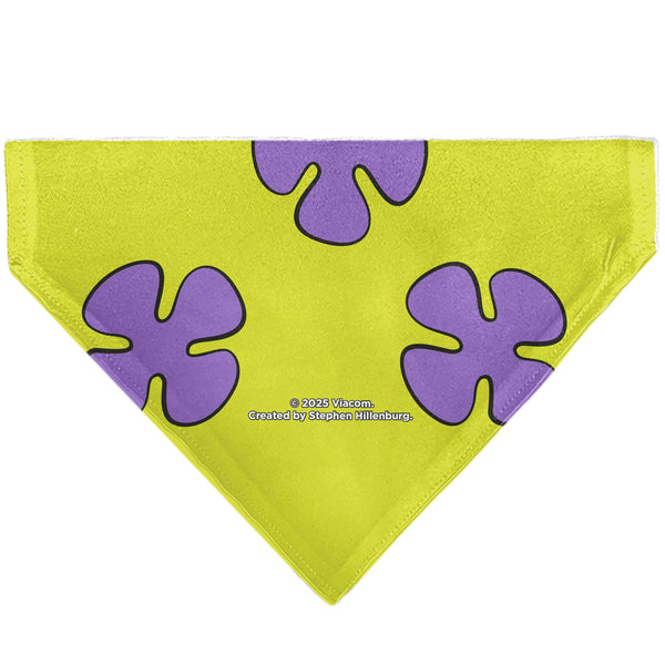 Buckle Down Pet Bandana - Patrick Star Shorts Flower Icon Green/Lavender