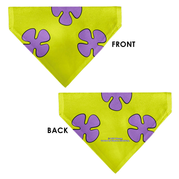 Buckle Down Pet Bandana - Patrick Star Shorts Flower Icon Green/Lavender