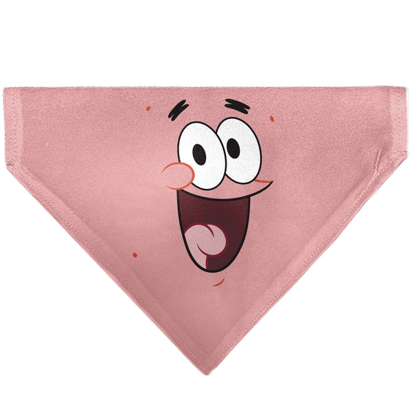 buckle down Pet Bandana - PATRICK Star Smiling Face Close-Up and Text Pinks/Reds