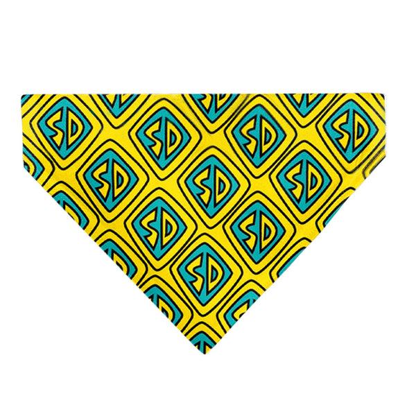 Buckle Down Pet Bandana - Scooby Doo Logo Centered And Collage Blue/Yellow