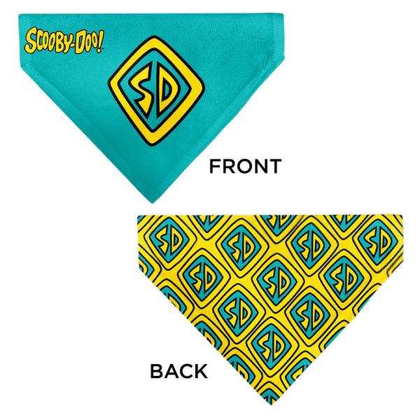 Buckle Down Pet Bandana - Scooby Doo Logo Centered And Collage Blue/Yellow