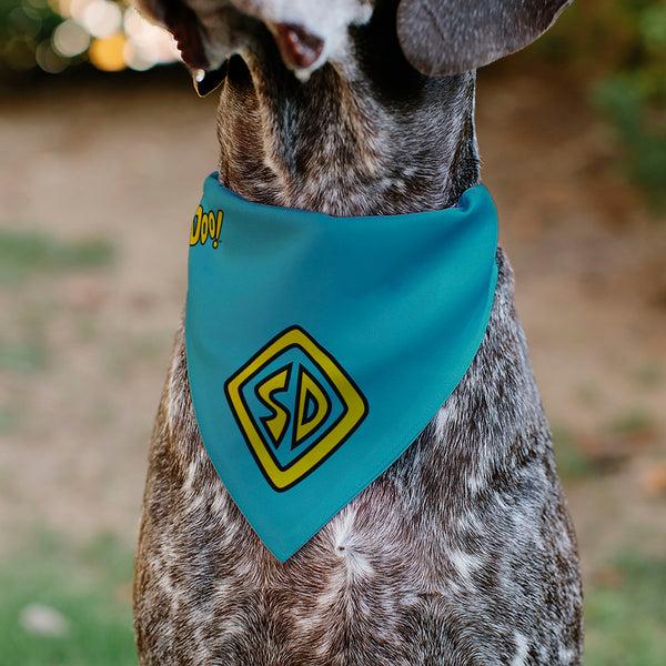Buckle Down Pet Bandana - Scooby Doo Logo Centered And Collage Blue/Yellow