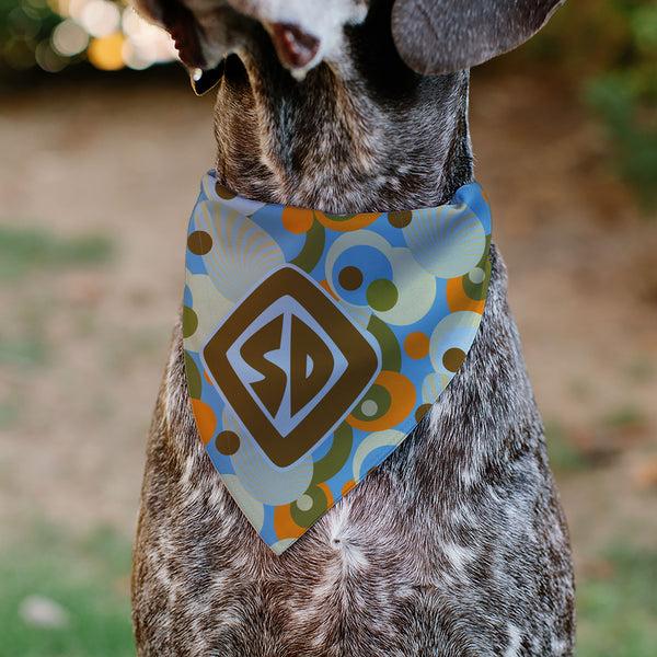 Buckle Down Pet Bandana - Scooby Doo SD Dog Tag Retro Dots Multi Color