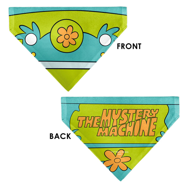 Buckle Down Pet Bandana - Scooby Doo THE MYSTERY MACHINE Logo Blues/Yellow/Orange