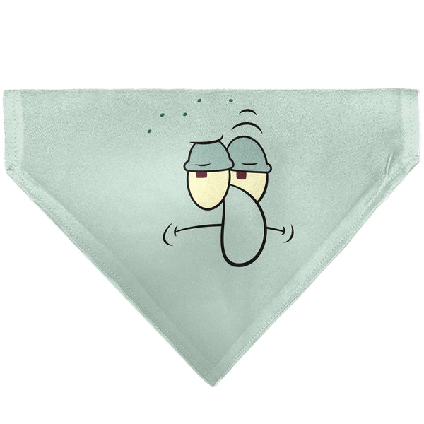 buckle down Pet Bandana - SQUIDWARD Frowning Face Close-Up and Text Blues