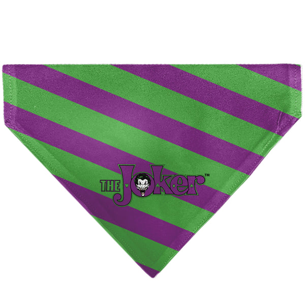 buckle down Pet Bandana - THE JOKER Title Logo and Stripe Green/Purple