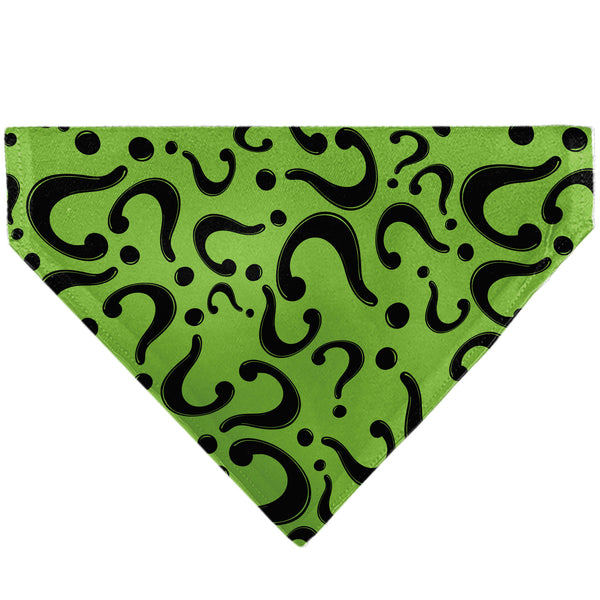 buckle down Pet Bandana - The Riddler Question Mark Logo Scattered Green/Black