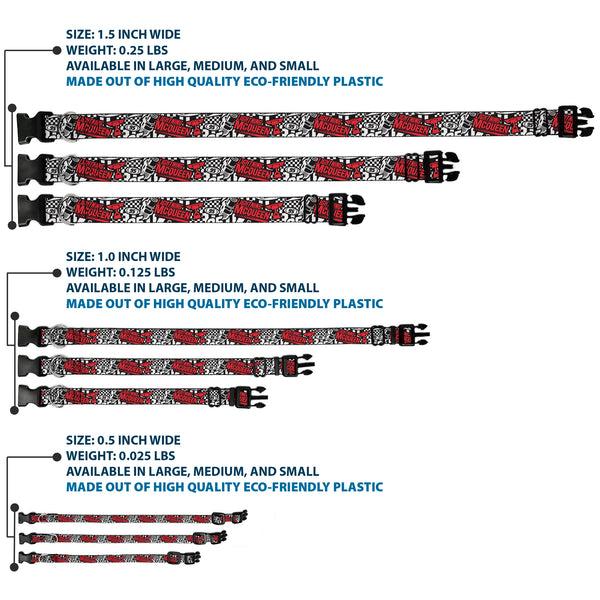 Buckle Down Plastic Clip Collar - Cars Lightning McQueen Racing Collage White/Black/Red