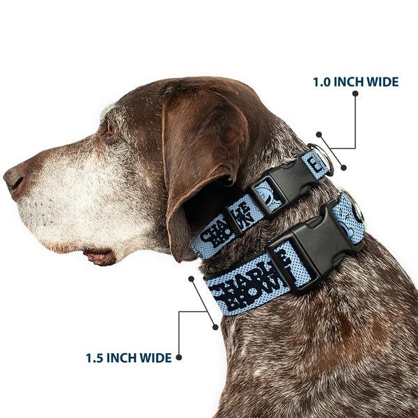 Buckle Down Plastic Clip Collar - CHARLIE BROWN Poses And Quotes Light Blue/Black