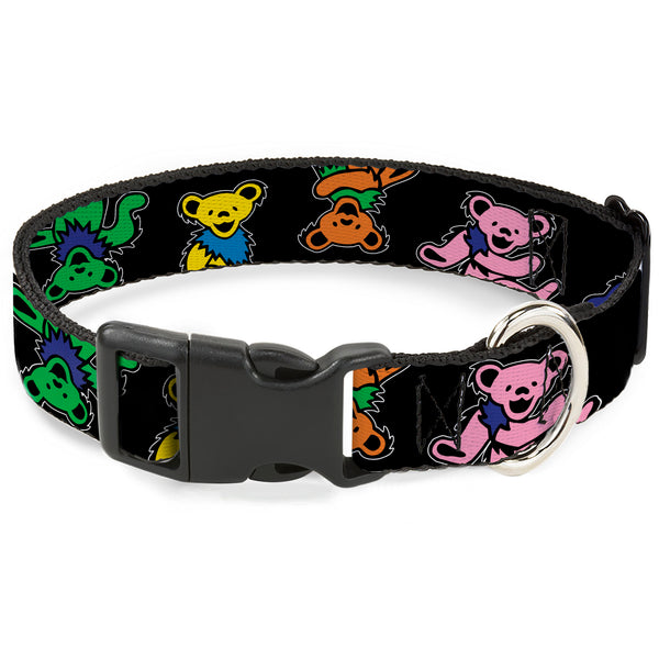 buckle down Plastic Clip Collar - Grateful Dead Dancing Bears Close-Up Black/Multi Color