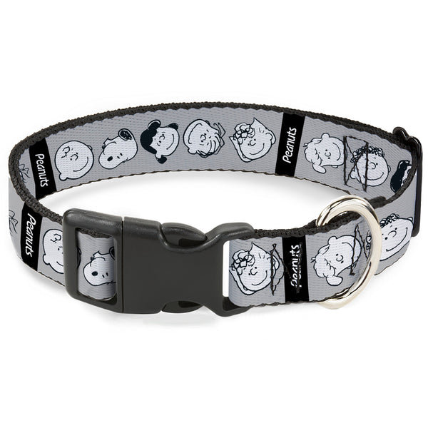 buckle down Plastic Clip Collar - Peanuts Gang Expressions Gray/Black/White