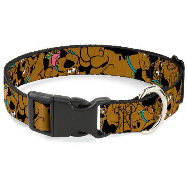 buckle down Plastic Clip Collar - Scooby Doo Stacked CLOSE-UP Black