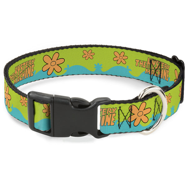 buckle down Plastic Clip Collar - Scooby Doo THE MYSTERY MACHINE Paint Job Green/Aqua/Orange